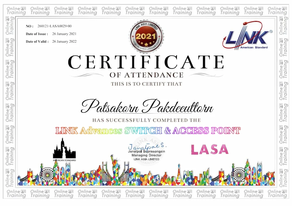 LINK Advances Switch and Access Point certificate