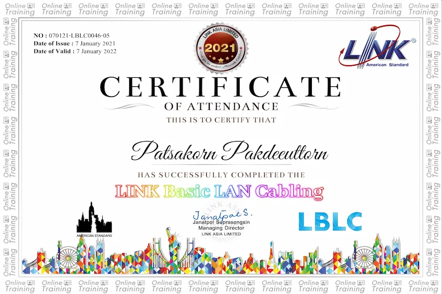 LINK Basic LAN Cabling certificate